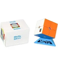 Moyu ???? RS2M Evolution 48 Magnets 2x2 Magnetic Speed Cube Adjusted Tension 2 by 2 Speed Cube with Concave Ball Structure Design Stickerless Mini Cube Puzzle Toy