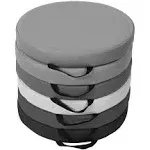 SoftScape 15 Round Floor Cushions, 6-Piece - Gray/Light Gray