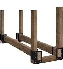 4 Pack Firewood Log Storage Rack Bracket, Indoor Outdoor Adjustable Heavy Duty