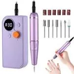 HUGMAPLEPRO Portable Nail Drill Kit Rechargeable 30000 RPM Electric Professional Cordless Efile Nail Drill Machine Set for Acrylic Nails, Polishing, Manicure