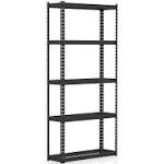 5-Tier Garage Metal Shelving Unit w/ Anti-slip Foot Pad Height Adjustable Shelf