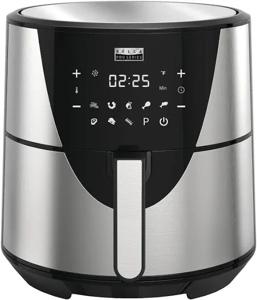 Bella Pro Series 8qt Touchscreen Stainless Steel Digital Air Fryer #BU0884