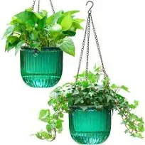 Melphoe 2 Pack Self Watering Hanging Planters