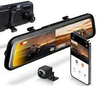 RexingUSA M2 Max 2-Channel Mirror Dash Cam w/ 12 IPS Touch Screen