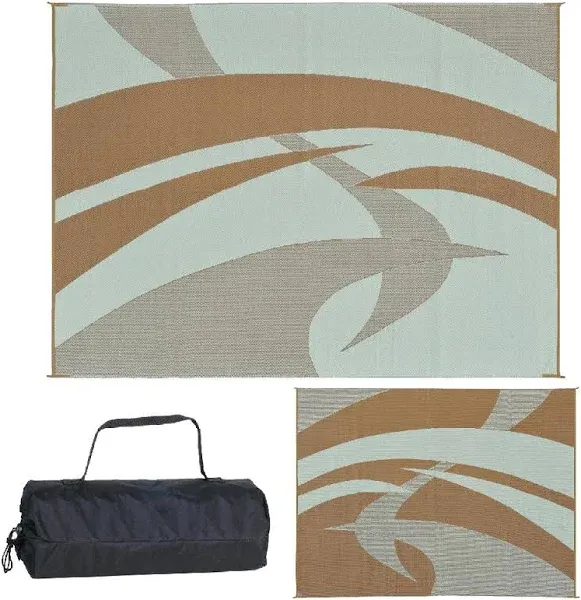 9 ft. x 12 ft. Reversible Mat - Swirl Blue/Gray/Black/White