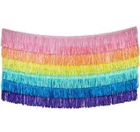 Tissue Paper Fringe Tassel Party Garland - Perfect Backdrop for All Events & Occasions (6-Count, White, Pink, Gold Foil)