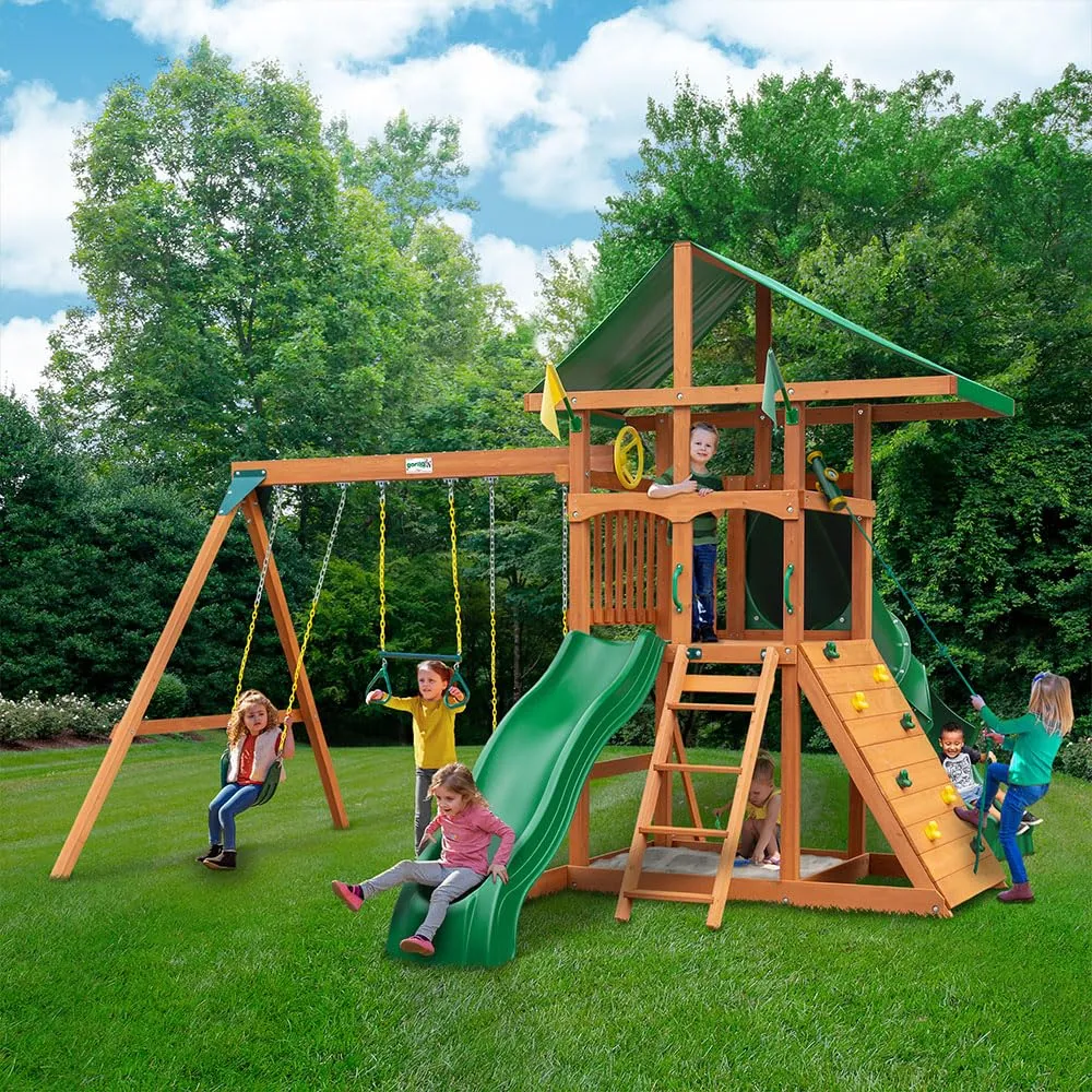 Avalon Treehouse Swing Set with Tube Slide