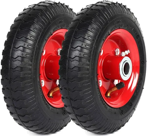 AR-(2-Pack) 2.80/2.50-4&#034; Tire and Wheel Set - 8 Inch Wheelbarrow Tire and Whe...