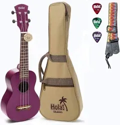 Ukulele Soprano~ Hola! Music HM121PP Deluxe Purple Mahogany   Aquila String Ser