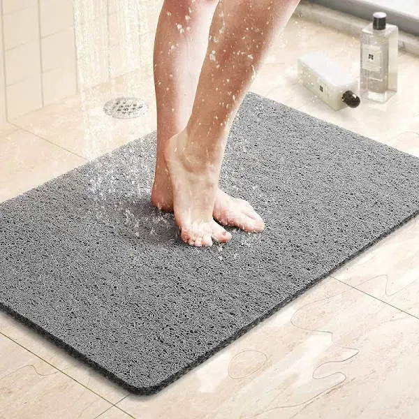 Luxstep Shower Mat Bathtub Mat,24X16 Inch, Non-Slip Bath Mat with Drain, Quick D