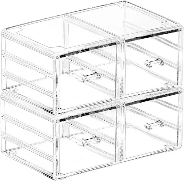 CQ Pack of 2 Acrylic Countertop Stackable Drawers