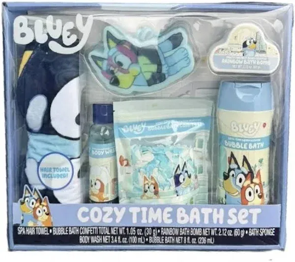 New; Bluey; cozy time bath set; Hair Towel Included