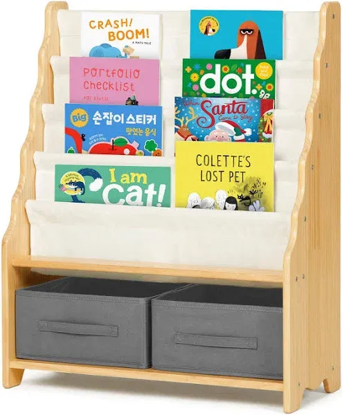 Solid Wooden Toddler Bookshelf