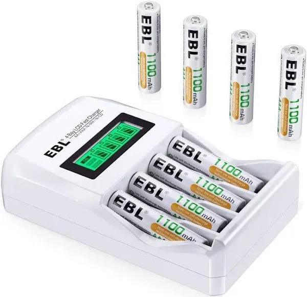 Ebl Rechargeable aaa Batteries 1100mAh with 907 LCD Individual Aa/aaa Rechargeable Battery Charger