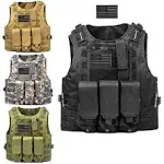 AZB Tactical Vest, Lightweight Airsoft Vest, Adjustable Paintball Vest with Removable Pouch