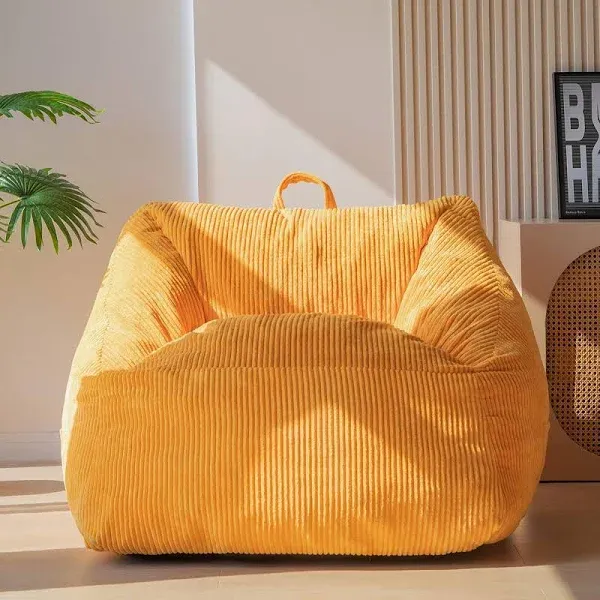  Bean Bag Chair, Floor Sofa with Handle, Bean Bag Chairs for Standard Orange