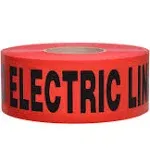 Swanson Tool CO, Inc 3 in x 1000 ft 4 Mil Non-Detectable Safety Tape Caution Buried Electric Line Below Red/Black Print (BTND3100RBEL4)