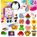 YOFUN Paint Your Own Wooden Magnet - Wood Painting Craft Kit and Art Set for Kids, Art and Craft Supplies Party Favors for Boys Girls Age 4 5 6 7 8, Easter Crafts & Basket Stuffers