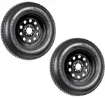 Ecustomrim 2-Pack Trailer Tire On Black Wheel Modular Rim ST205/75D15 LRC 5 Lug On 4.5 15 x 5