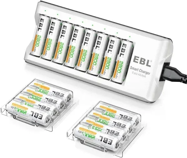 EBL AA Rechargeable Batteries 16 Pack