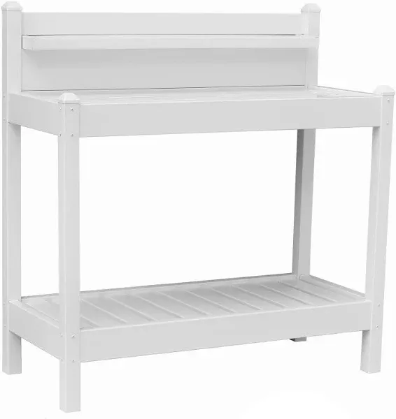 Dura-Trel Outdoor Table Potting Bench for Gardening Supplies, White (For Parts)