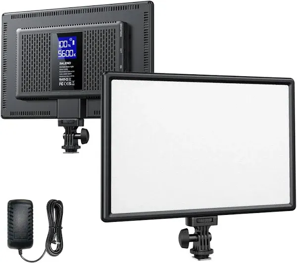 RALENO 19.5W LED Video Soft Light Panel, 650Lux/m Camera Panel Light Built-in 2* 4000mAh Batteries, CRI>95 3200-5600K Photography Studio Lights for TikTok YouTube Video Recording Photography Streaming