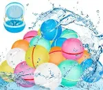 24 PCS Reusable Water Balloons Biodegradable Soft Silicone Quick Fill Summer Fun