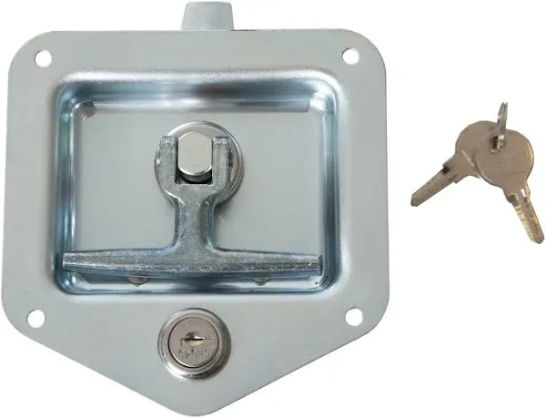 Zinc Plated Single Point T-Handle Latch with Mounting Holes