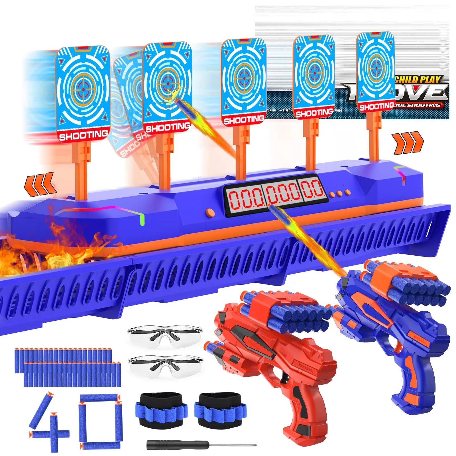 Digital Shooting Toy for Kids, Fun Shooting Games, 5 Target Electronic Scorin...