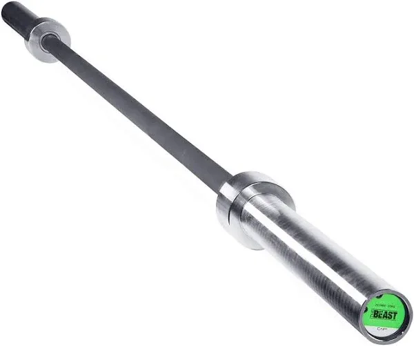 Cap Barbell The Beast BlackChrome Olympic Barbell - No Center Knurl