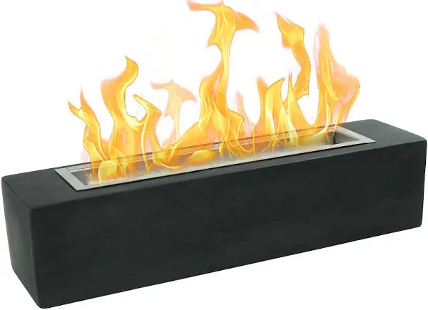 Large Table Top Fire Pit - Rectangular Alcohol Firepit Decorations Concrete Tabletop Fireplace Indoor Outdoor Decor Portable Smores Maker for Patio Balcony Wedding Housewarming Birthday Gifts