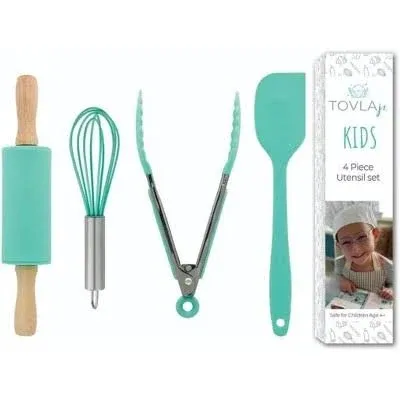 Tovla Jr. Kids Cooking Utensils - 4pc Kids Tools - Food Grade Chef Supplies