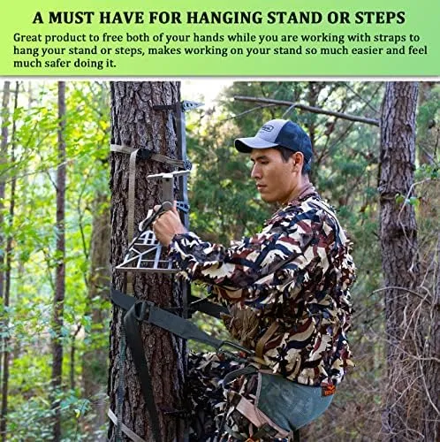 Huntury Linemans Belt For Hunting, Tree Climbing Strap, Quick And Easy Adjust Length