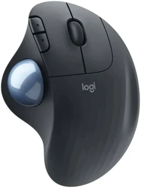 Logitech Ergo M575 New Version Wireless Trackball Mouse, Easy Thumb Control, Precision and Smooth Tracking, Ergonomic Comfort Design, Windows/Mac, Bluetooth, USB - Graphite Extra Battery Bundle