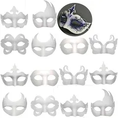 14 Pcs DIY Paper Half Face Masquerade Mask