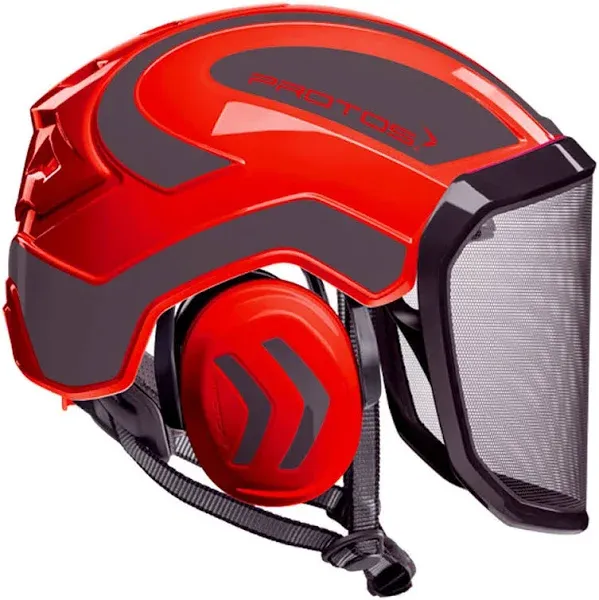 Protos Integral - PROTOS-BHVR-BR - Pfanner Protos Integral Arborist Helmet, Black/Neon Red