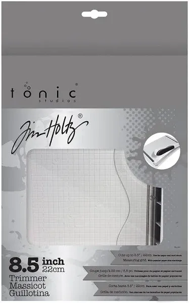 Tonic Studios Paper Cutter Tool - Guillotine Paper Trimmer for Scrapbooking, Vinyl, and Craft Paper - 8.5 Inch Cutting Length with Ruler and Grid Lines