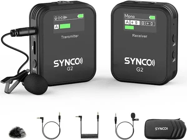 SYNCO G2(A1) 2.4G Wireless Lavalier Microphone 1 Transmitter&amp;1 Receiver for Vlog