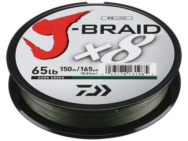 DAIWA J-BRAID X8 - DARK GREEN - 165 YARDS