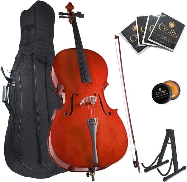 Cecilio Size 3/4 Cco-100 Student Cello Pack w/ Cello Stand