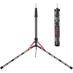 BESNFOTO Carbon Fiber Light Stand Tripod Portable Lightweight Travel Stand 220cm/ 7ft for Photographer Photo Studio Tripod for Softbox Umbrella Video Shooting Reflector with Carrying Bag