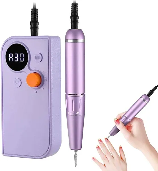 Portable Nail Drill Kit Rechargeable 30000 RPM Electric Professional Cordless Efile Nail Drill Machine Set for Acrylic Nails