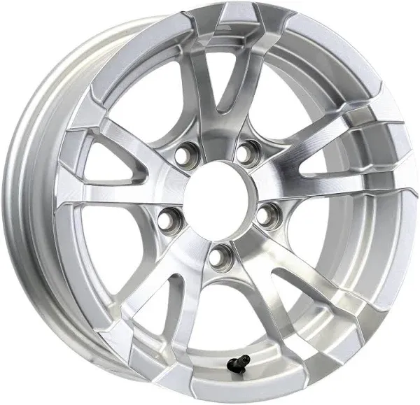 eCustomrim 2-Pack Aluminum Trailer Wheels 13X5 13 X 5 5 Lug 4.5 Center Avalanche Silver Rim