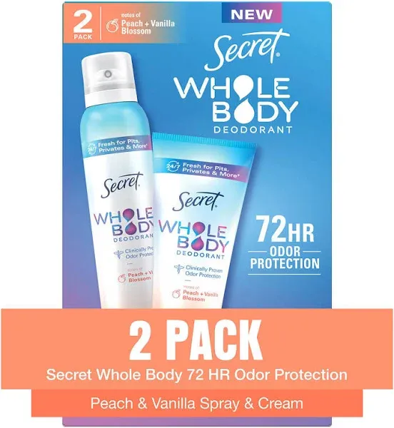 Secret Whole Body Deodorant for Women (Peach & Vanilla Blossom)