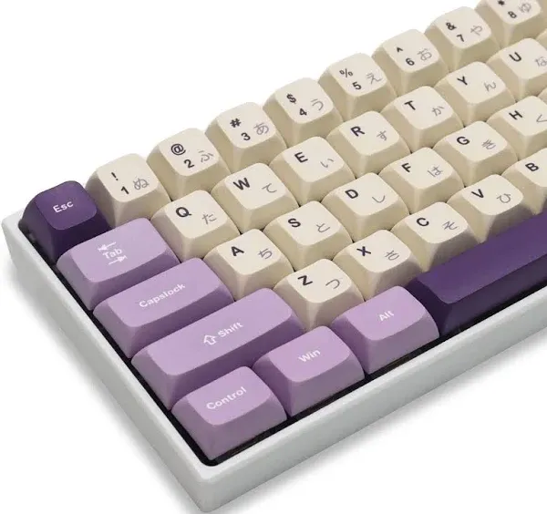 PBT Japanese Keycaps - Ocean Custom , 123 Keys XVX Profile Keycaps Full Set, for Cherry Gateron MX Switches Mechanical Keyboard (Purple)