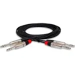 Hosa HSS-015X2 Dual REAN 1/4" TRS to Same Pro Stereo Interconnect Cable - 15'