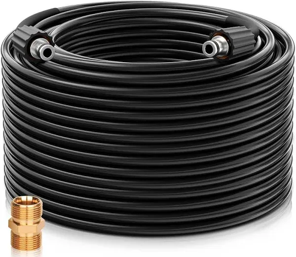 50FT Pressure Washer Hose, Kink Resistant Heavy Duty Power Washer Extension Replacement Hose with M22 Brass Fitting Powe for Most Brand Power Washer, 3200 PSI ﻿