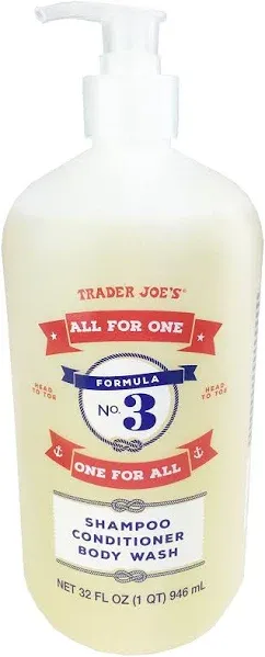 Trader Joe&#039;s ALL FOR ONE FORMULA N3 ONE FOR ALL SHAMPOO CONDITIONER BODY WASH