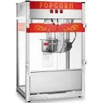 Olde Midway Commercial Popcorn Machine Maker Popper with Extra Large 16-Ounce Kettle - Red