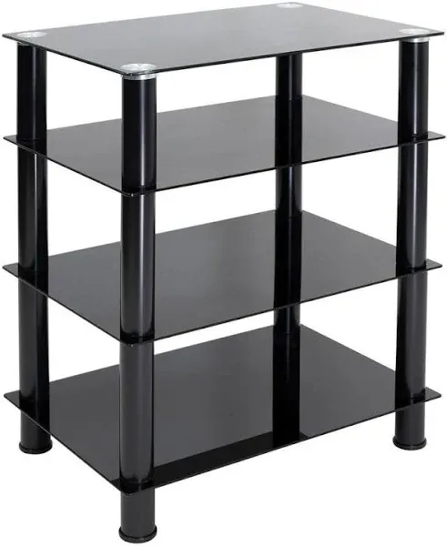 mount-it! Four-Tiered Glass A/V Media Stand MI-8670